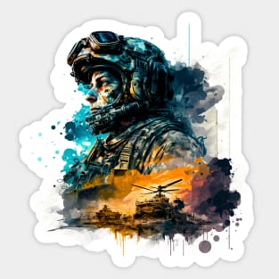 Soldier watercolor print Sticker